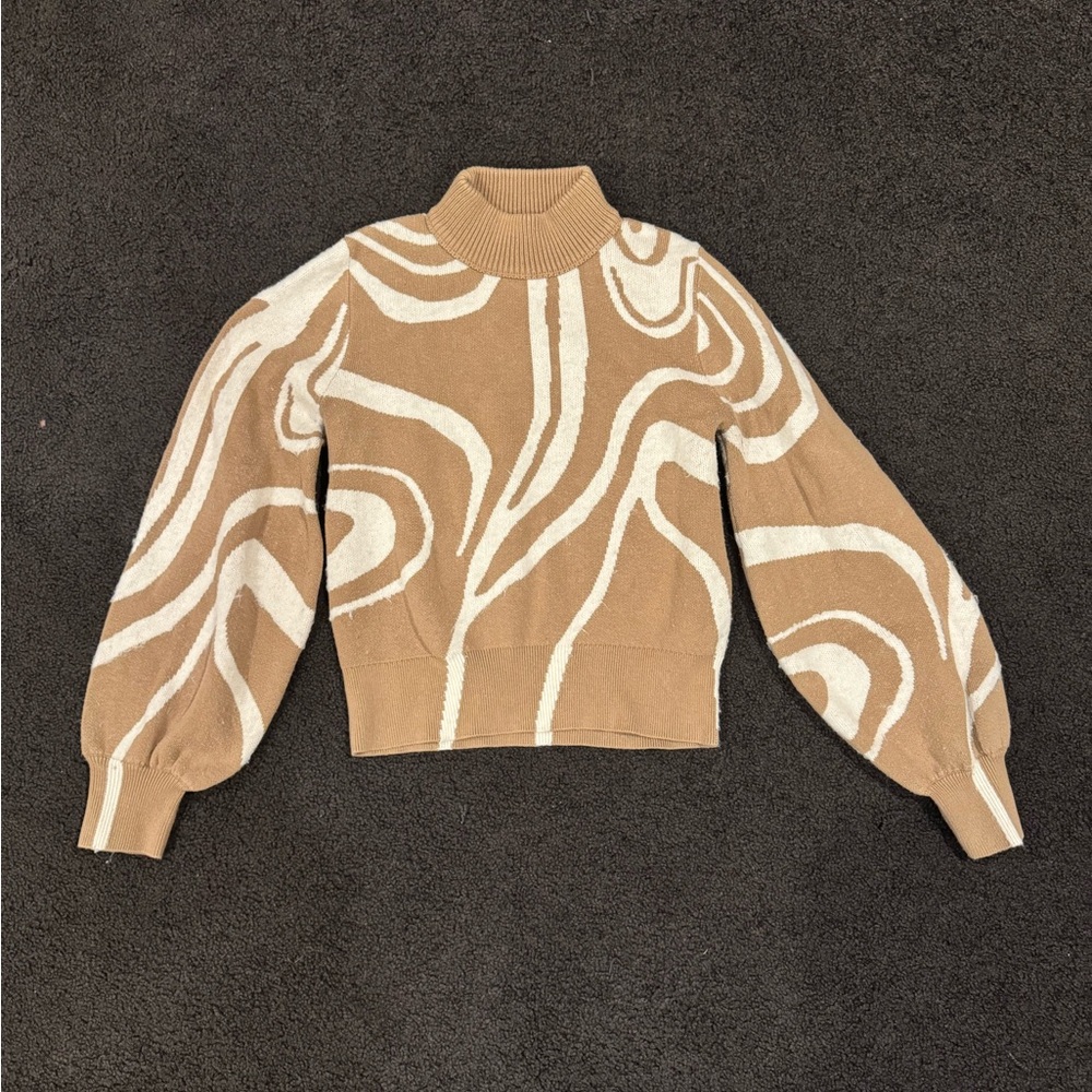 Swirl Sweater with Puff Sleeves